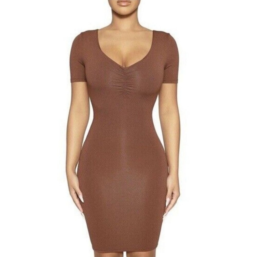 Naked Wardrobe dress Cocoa Brown Small